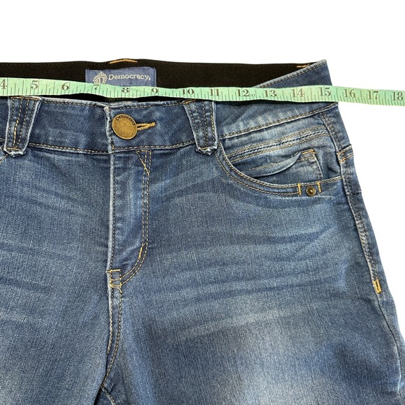 Democracy AB Solution Crop Jeans Womens 8 Dark Wash‎ Blue Denim Stretch Comfort - Picture 9 of 11